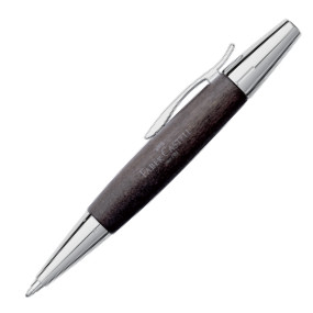 Faber-Castell e-motion Ballpoint Pen - Black Wood and Chrome