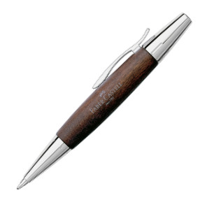 Faber-Castell e-motion Ballpoint Pen - Dark Wood and Chrome