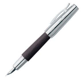 Faber-Castell e-motion Fountain Pen - Black Wood and Chrome