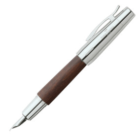 Faber-Castell e-motion Fountain Pen - Dark Wood and Chrome