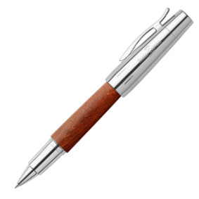 Faber-Castell e-motion Rollerball Pen - Brown Wood and Chrome