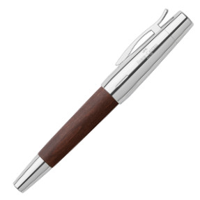 Faber-Castell e-motion Rollerball Pen - Dark Wood and Chrome - Picture 1