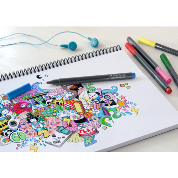 Faber-Castell Grip Finepen - Assorted Colours (Triangular Case of 10) - Picture 1