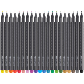 Faber-Castell Grip Finepen - Assorted Colours (Wallet of 20) - Picture 1