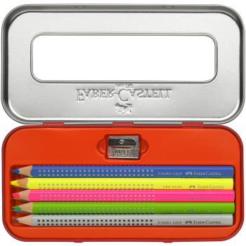 Faber-Castell Jumbo Grip Colouring Pencils - Assorted Ocean Colours (Tin of 12) - Picture 1