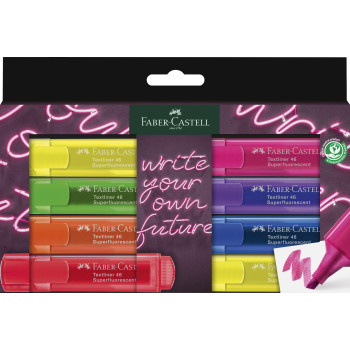 Faber-Castell Textliner 46 Highlighter - Neon (Wallet of 8)