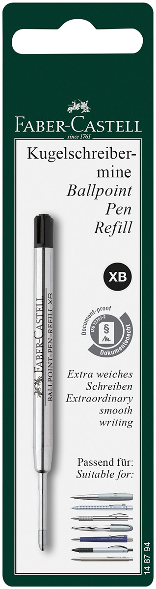 Faber-Castell Ballpoint Refill - Extra Broad - Black (Blister Pack)