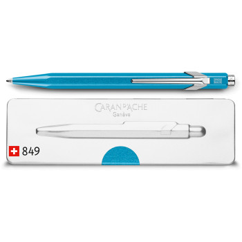 Caran d'Ache 849 Ballpoint Pen - Metal-X Turquoise (Slimpack) - Picture 1