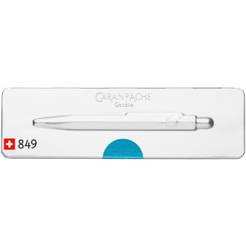 Caran d'Ache 849 Ballpoint Pen - Metal-X Turquoise (Slimpack) - Picture 2