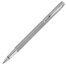 Caran d'Ache Ecridor Fountain Pen - 'Chevron' Silver Plated