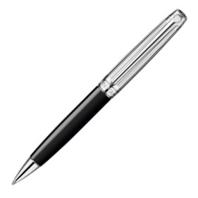 Caran d'Ache Léman Ballpoint Pen - Bi-Colour Black Lacquer Rhodium Trim