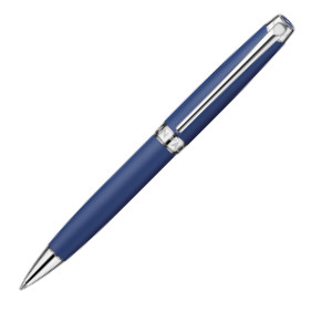 Caran d'Ache Léman Ballpoint Pen - Blue Night Lacquer Rhodium Trim