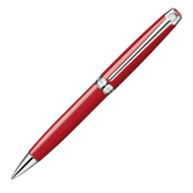 Caran d'Ache Léman Ballpoint Pen - Scarlet Red Lacquer Rhodium Trim