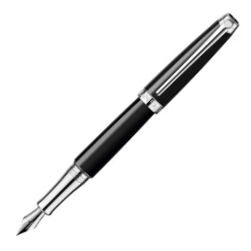 Caran d'Ache Léman Fountain Pen - Ebony Black Lacquer Rhodium Trim