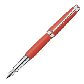 Caran d'Ache Léman Fountain Pen - Matte Coral Lacquer Rhodium Trim