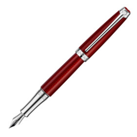 Caran d'Ache Léman Fountain Pen - Rouge Carmin Guilloché