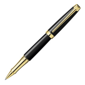 Caran d'Ache Léman Rollerball Pen - Ebony Black Lacquer Gold Trim