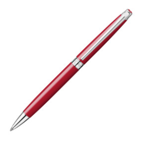Caran d'Ache Léman Slim Ballpoint Pen - Scarlet Red Lacquer Rhodium Trim
