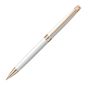 Caran d'Ache Léman Slim Mechanical Pencil - 0.7mm - White Lacquer Rose Gold Trim