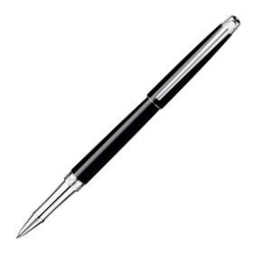 Caran d'Ache Léman Slim Rollerball Pen - Ebony Black Lacquer Rhodium Trim