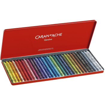 Caran d'Ache NeoColour Wax Pastels - Assorted Colours - Metal Box of 30 - Picture 1