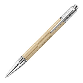 Caran d'Ache Varius Kengo Kuma Ballpoint Pen - Precious Wood, Hinoki Cypress, Silver & Rhodium Plated