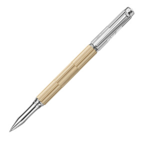 Caran d'Ache Varius Kengo Kuma Rollerball Pen - Precious Wood, Hinoki Cypress, Silver & Rhodium Plated