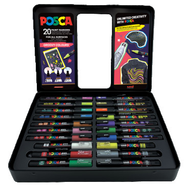 POSCA Groovy Colours Paint Marker Set - Assorted Colours - Case of 20 (Limited Edition) - Picture 1