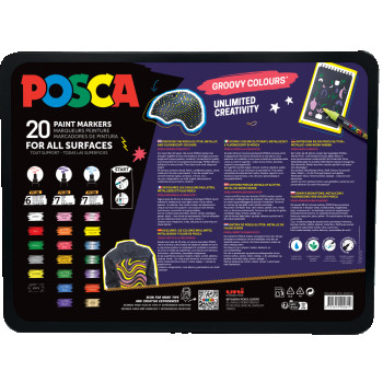 POSCA Groovy Colours Paint Marker Set - Assorted Colours - Case of 20 (Limited Edition) - Picture 2