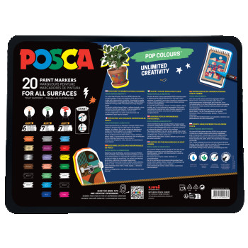 POSCA Pop Colours Paint Marker Set - Assorted Colours - Case of 20 (Limited Edition) - Picture 2