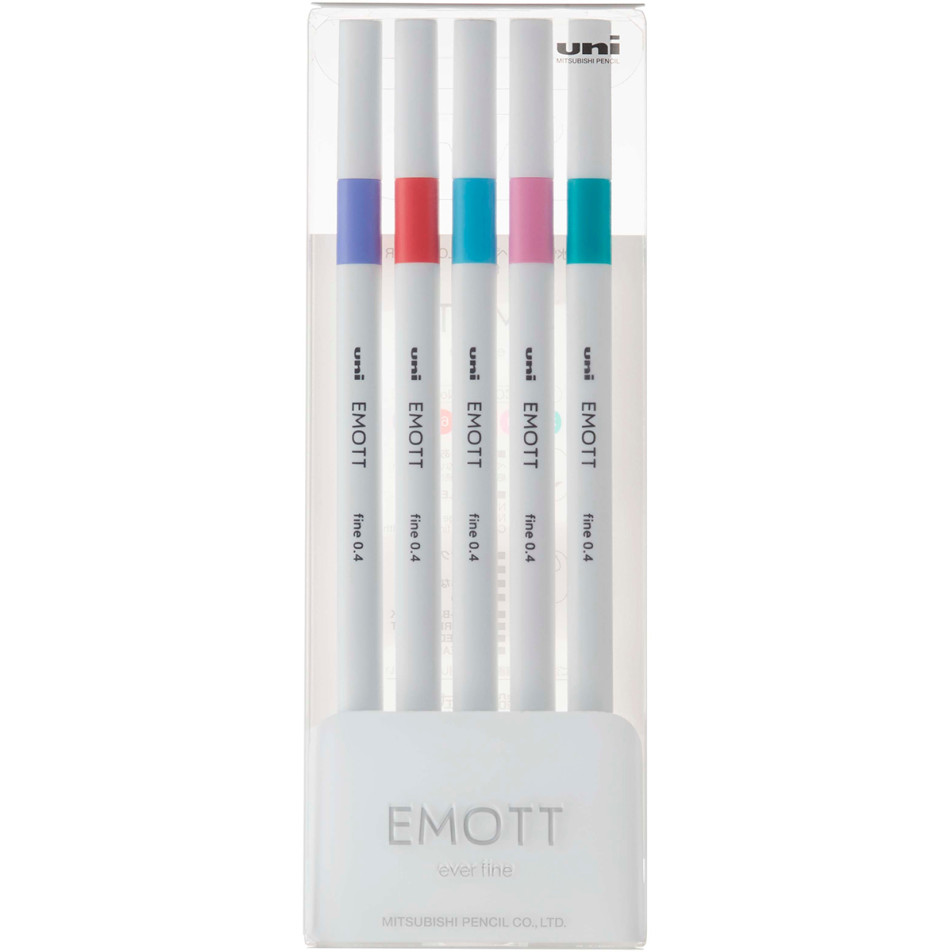 Uni-Ball PEM-SY Emott Fineliner Pens - Candy Pop Colours (Pack of 5)