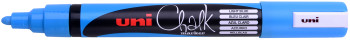 Uni-Ball PWE-5M ChalkGlass Marker - Bullet Tip - Light Blue