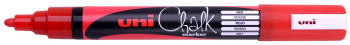 Uni-Ball PWE-5M ChalkGlass Marker - Bullet Tip - Red