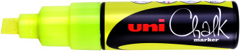 Uni-Ball PWE-8K ChalkGlass Marker - Chisel Tip - Fluorescent Yellow