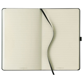 Castelli Hardback Medium Notebook - Ruled - Honeycomb Black - Picture 1