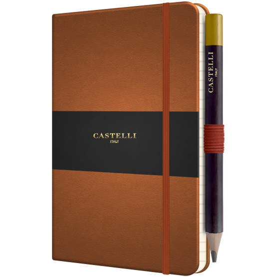 Castelli Tucson Hardback Pocket Notebook - Ruled - Chestnut