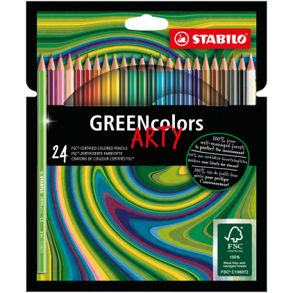 STABILO GREENcolors ARTY Colouring Pencil - Wallet of 24 - Assorted Colours