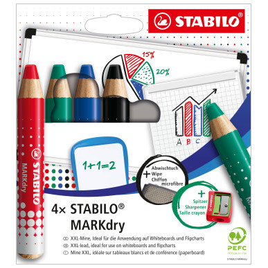 STABILO MARKdry Marker- Assorted (Pack of 4)