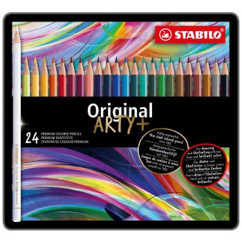 STABILO Original Colouring Pencils - ARTY- Assorted Colours (Tin of 24)