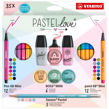 STABILO Pastelove Pen Set - Pack of 35 - Assorted Colours