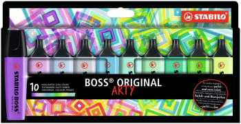 STABILO BOSS ORIGINAL ARTY Highlighter - Wallet of 10 - Cool Colours