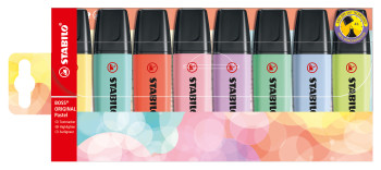 STABILO BOSS ORIGINAL Pastel Highlighter - Wallet of 8 - Assorted Colours