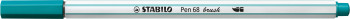 STABILO Pen 68 Fibre Tip Brush Pen  - Turquoise Blue