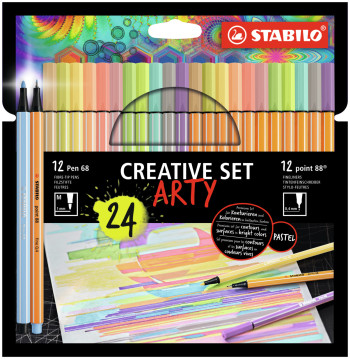 STABILO point 88 ARTY Fineliner - Wallet of 24 - Assorted Colours