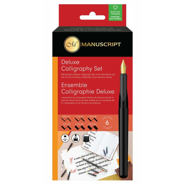 Manuscript Classic Deluxe Calligraphy Pen Set - Deluxe 6 Nibs (Left Handed)
