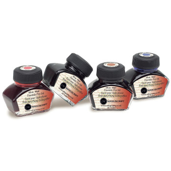 Manuscript Fountain Pen Inks - Non-Waterproof - Assorted Colours (Pack of 4)