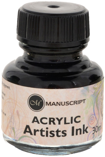 Manuscript Dip Pen Acrylic Ink - 30ml - Indian Black