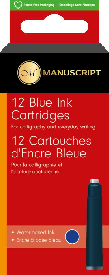 Manuscript Ink Cartridges - Blue (Pack of 12)