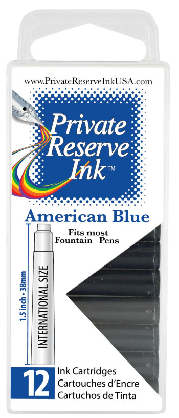 Private Reserve Ink Cartridges - Box of 12 - American Blue