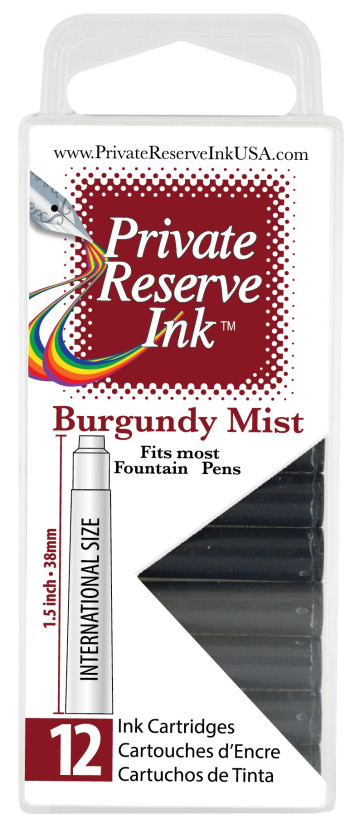 Private Reserve Ink Cartridges - Box of 12 - Burgundy Mist